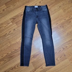 Frame Denim Womens Le High Skinny Jean with Black Side Stripe Size 27